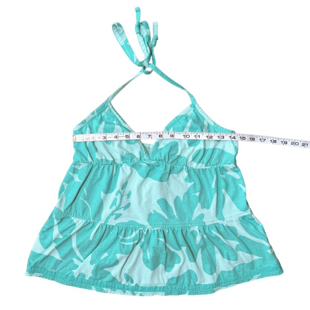 Roxy Y2K Hawaiian Halter Babydoll Top Early 2000s Surf Style Women’s Size Large - Picture 7 of 7
